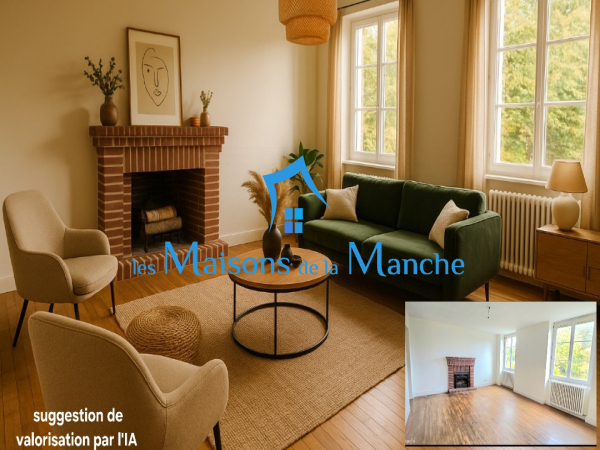 Grande maison en pierre avec grand terrain arboré, aux portes de Saint-Hilaire-du-Harcouët