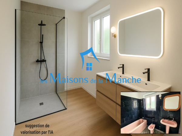 Grande maison en pierre avec grand terrain arboré, aux portes de Saint-Hilaire-du-Harcouët