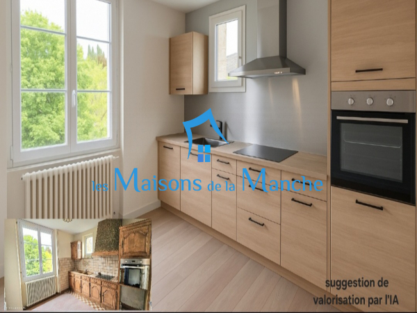 Grande maison en pierre avec grand terrain arboré, aux portes de Saint-Hilaire-du-Harcouët