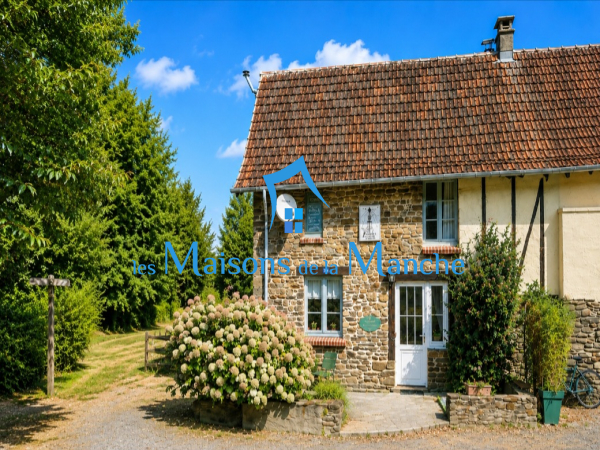 Maison de caractère en pierre avec jardin arboré et ancien four à pain – Brécey