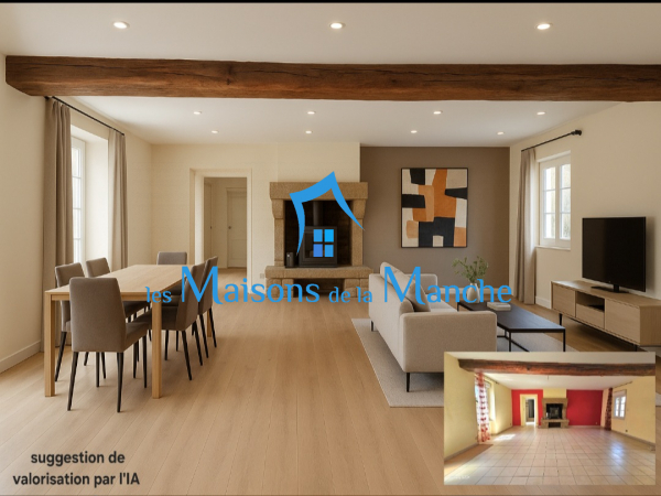 Grande maison de ville en pierre avec garages à St Hilaire du Harcouët