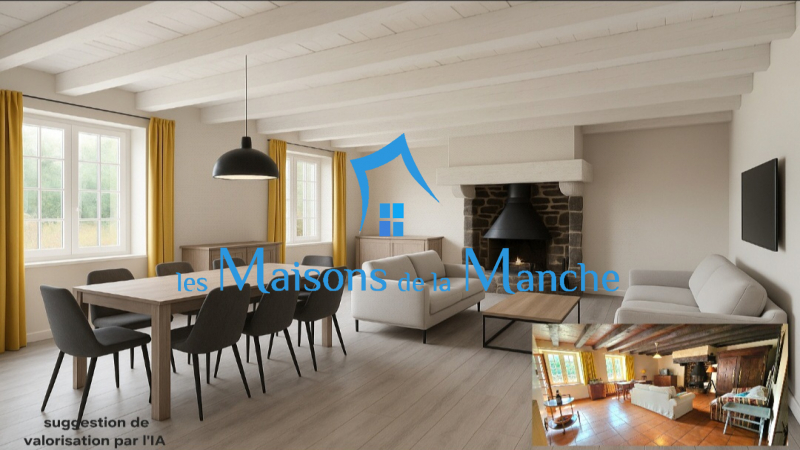 Jolie longère à rafraîchir à Montjoie-Saint-Martin, proche Saint-James