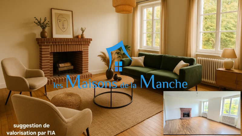 Grande maison en pierre avec grand terrain arboré, aux portes de Saint-Hilaire-du-Harcouët