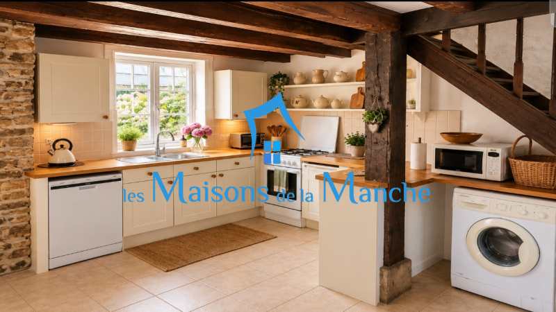 Maison de caractère en pierre avec jardin arboré et ancien four à pain – Brécey