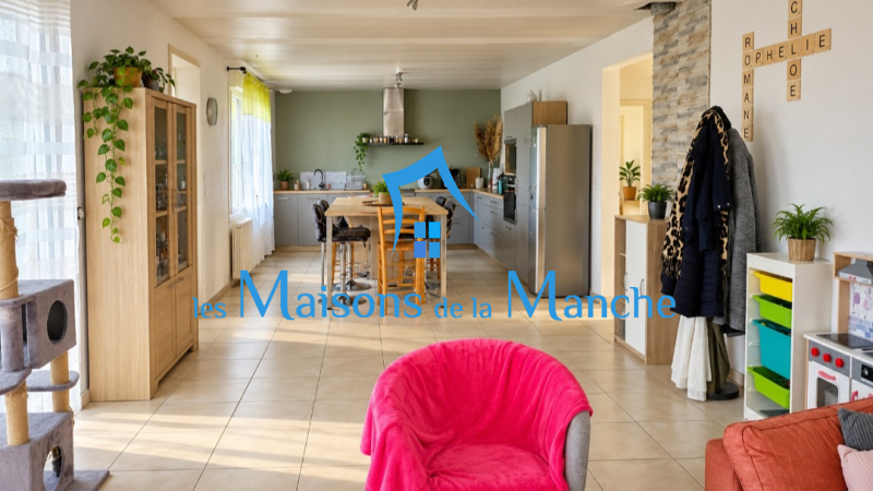 Maison familiale de 5 chambres sur sous-sol complet, à proximité de Pontorson et du Mont-Saint-Michel.