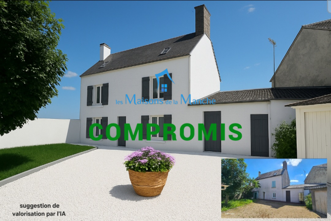 Grande maison de ville en pierre avec garages à St Hilaire du Harcouët